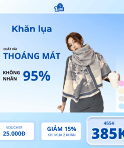 Khăn Lụa Lumi – Mẫu Cảnh Thiên Nhiên Trầm- LM-KQC-002