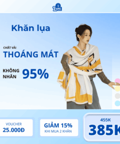 Khăn Lụa Lumi – Mẫu Họa Tiết Hoa Nghệ Thuật-LM-KQC-001