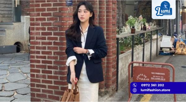 áo sơ mi nữ blazer dáng dài