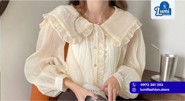 Áo sơ mi nữ cổ peter pan