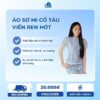 Áo sơ mi cổ tàu viền ren hot 2026