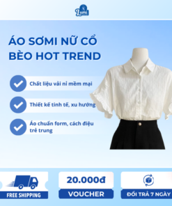 Áo Sơ Mi Nữ Cổ Bèo Tiểu Thư Dịu Dàng
