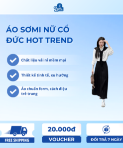 Áo Sơ Mi Nữ Cổ Đức Basic Cao Cấp