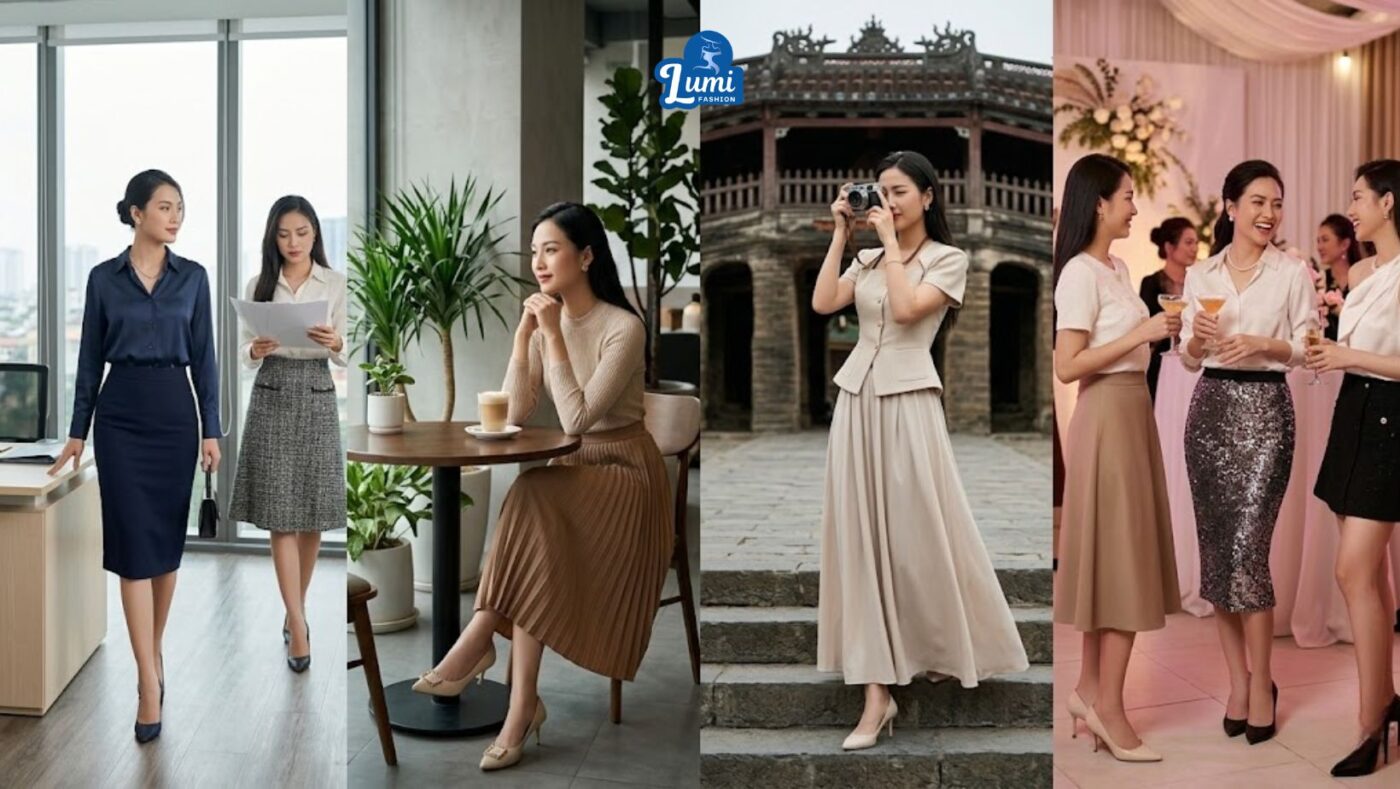 Cách chọn chân váy theo hoàn cảnh phù hợp cho phụ nữ hiện đại