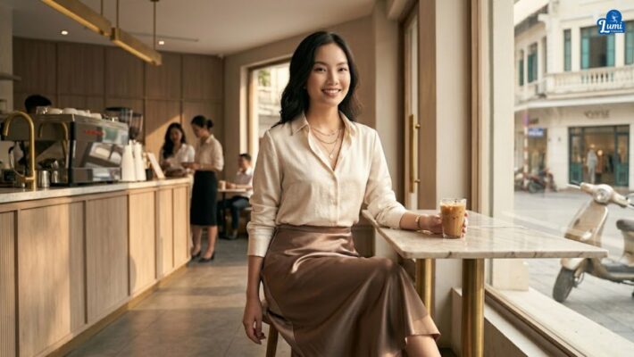 Chất vải may chân váy satin sang trọng và mềm mại