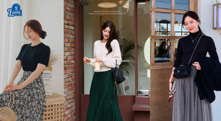 phối đồ với đầm dài đáng yêu